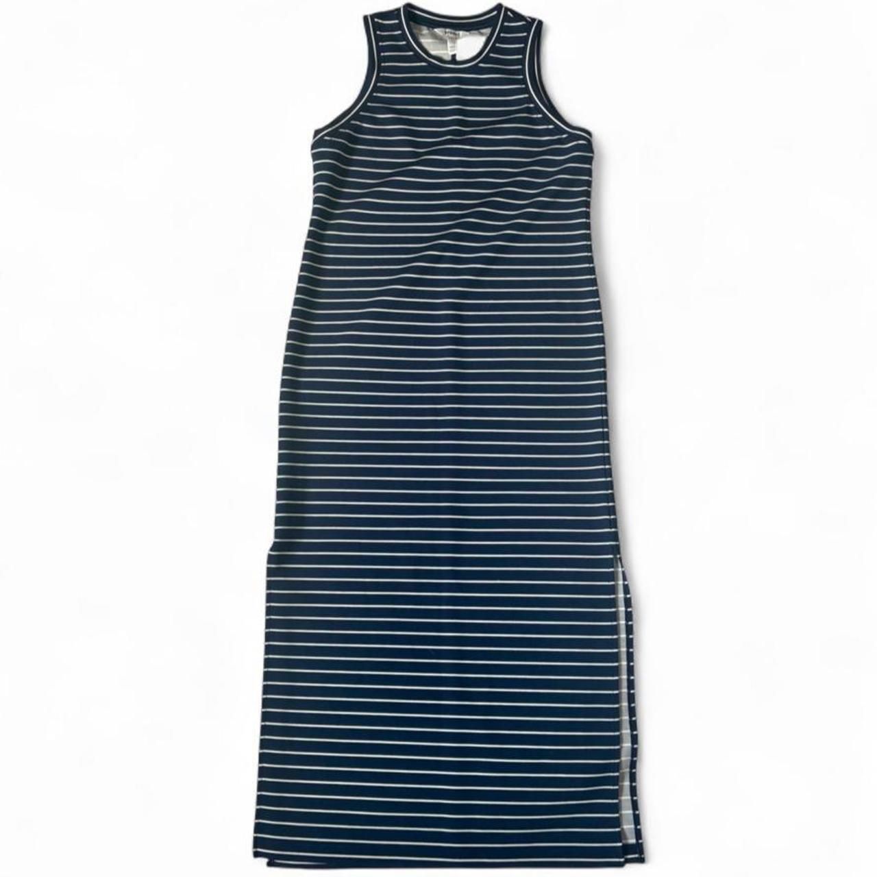 Spanx Navy And White Striped Preppy Nautical Casual Maxi Dress